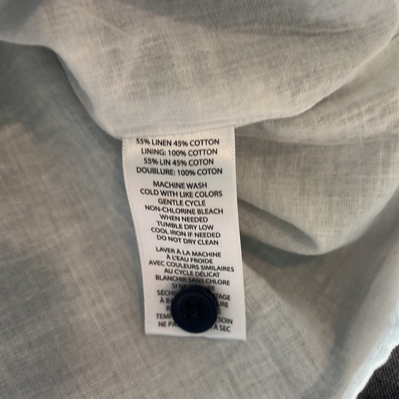 beachlunchlounge Anthropology Zena Linen Blend Distressed Hem Shirt Dress SZ S/P - Picture 9 of 9